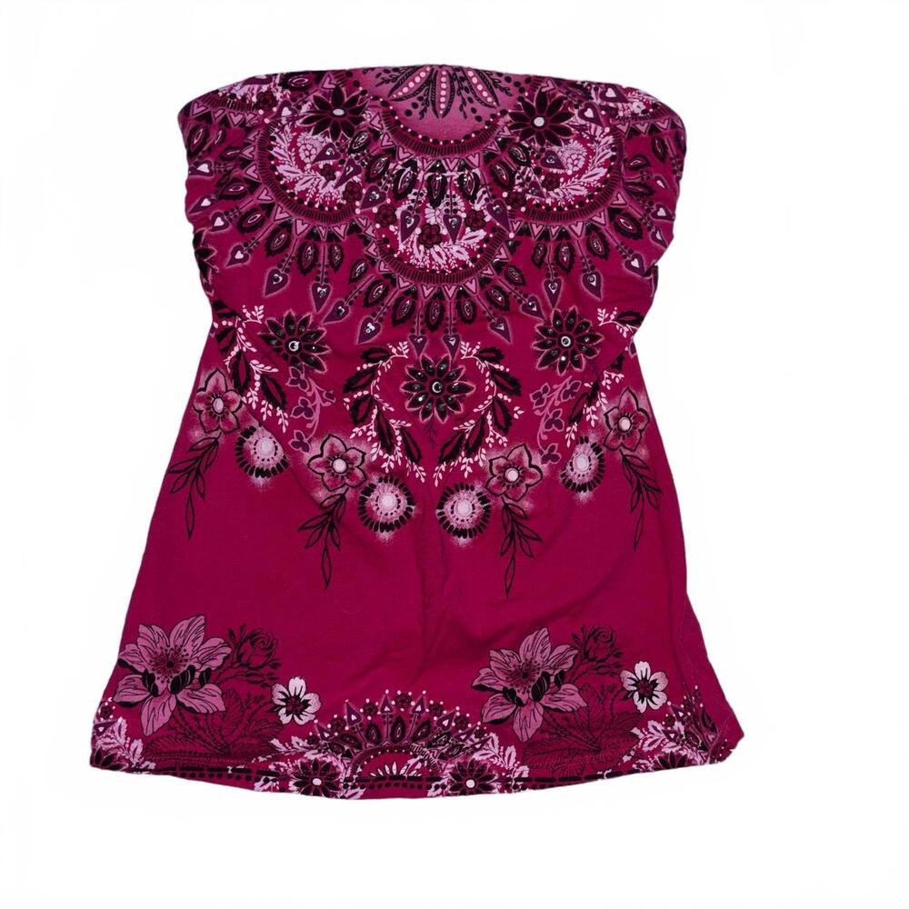 Y2K FANG hot pink mandala patterned tube top